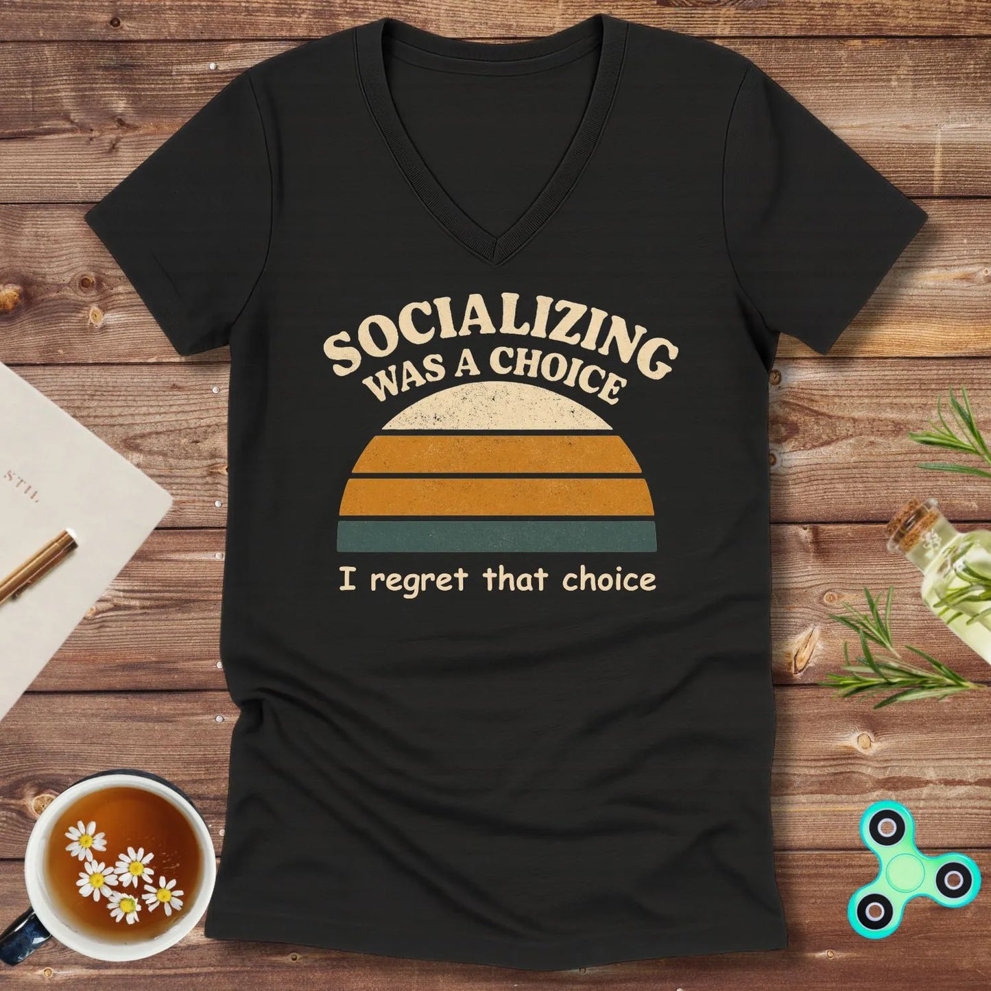 Socializing Was a Choice V-Neck