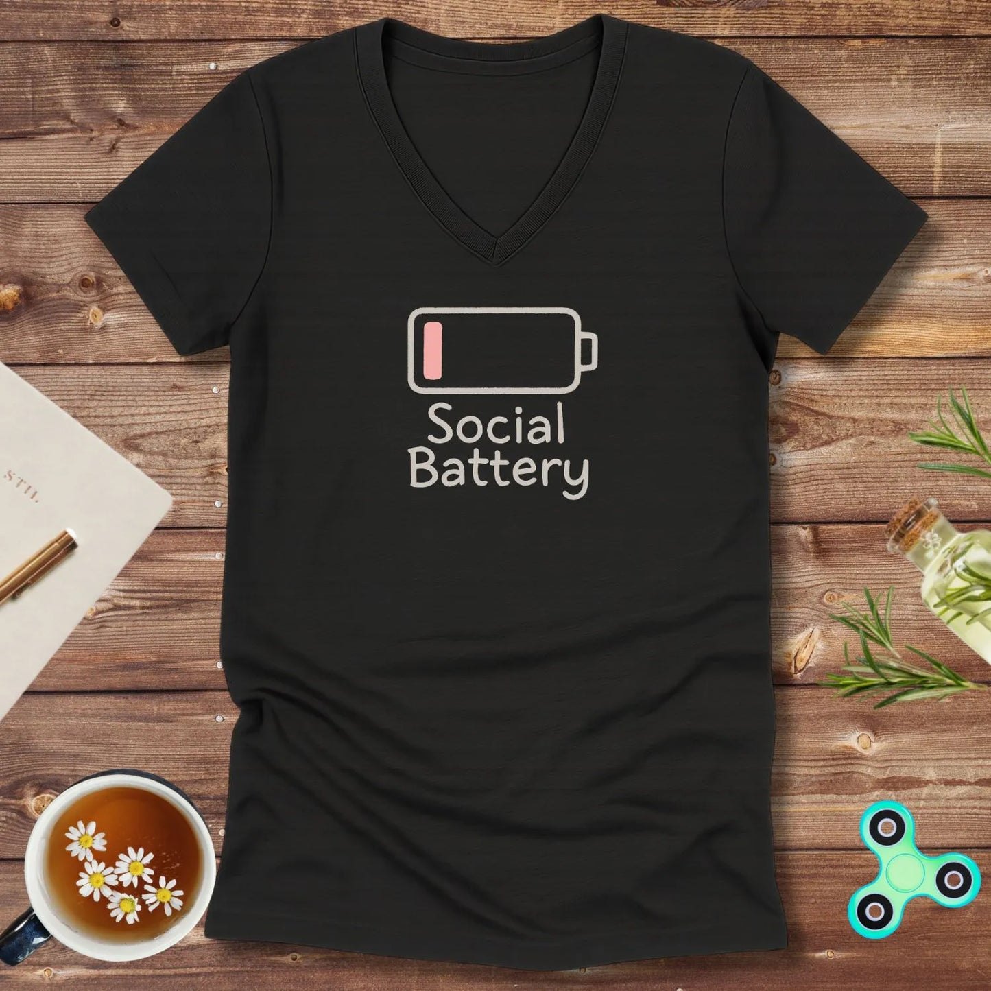 Social Battery Low V-Neck