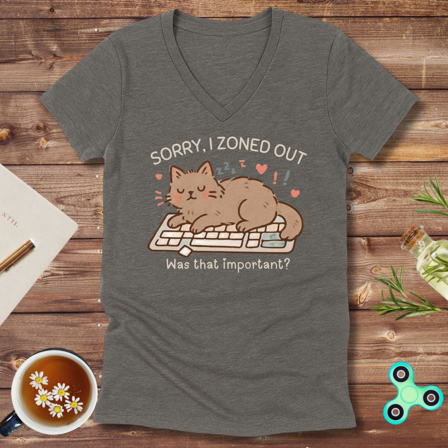 Sorry I Zoned Out V-Neck