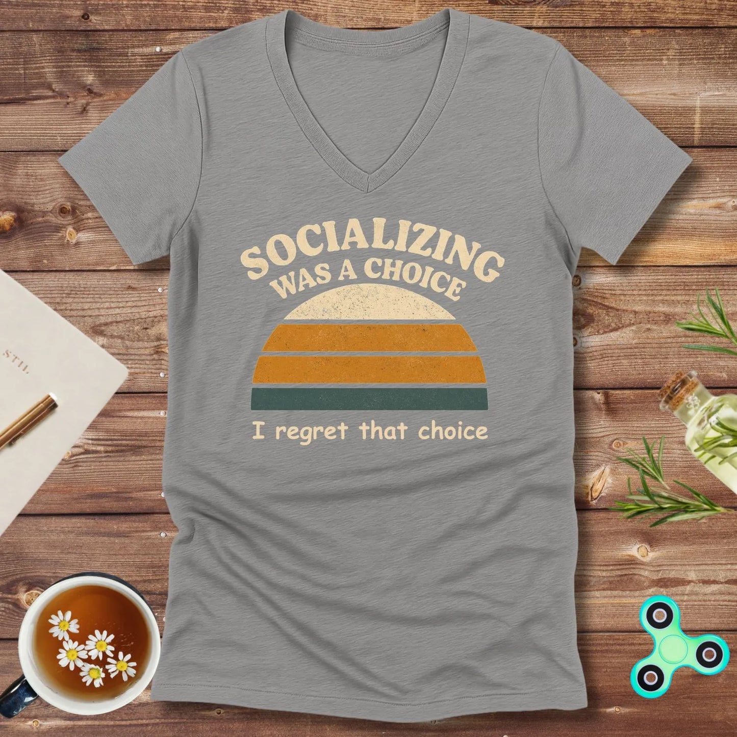 Socializing Was a Choice V-Neck