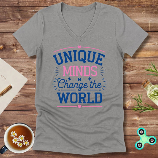 Unique Minds Change the World V-Neck