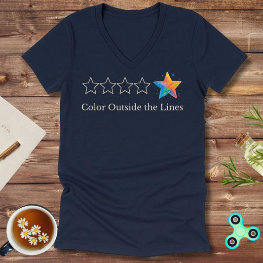 Color Outside The Lines V-Neck