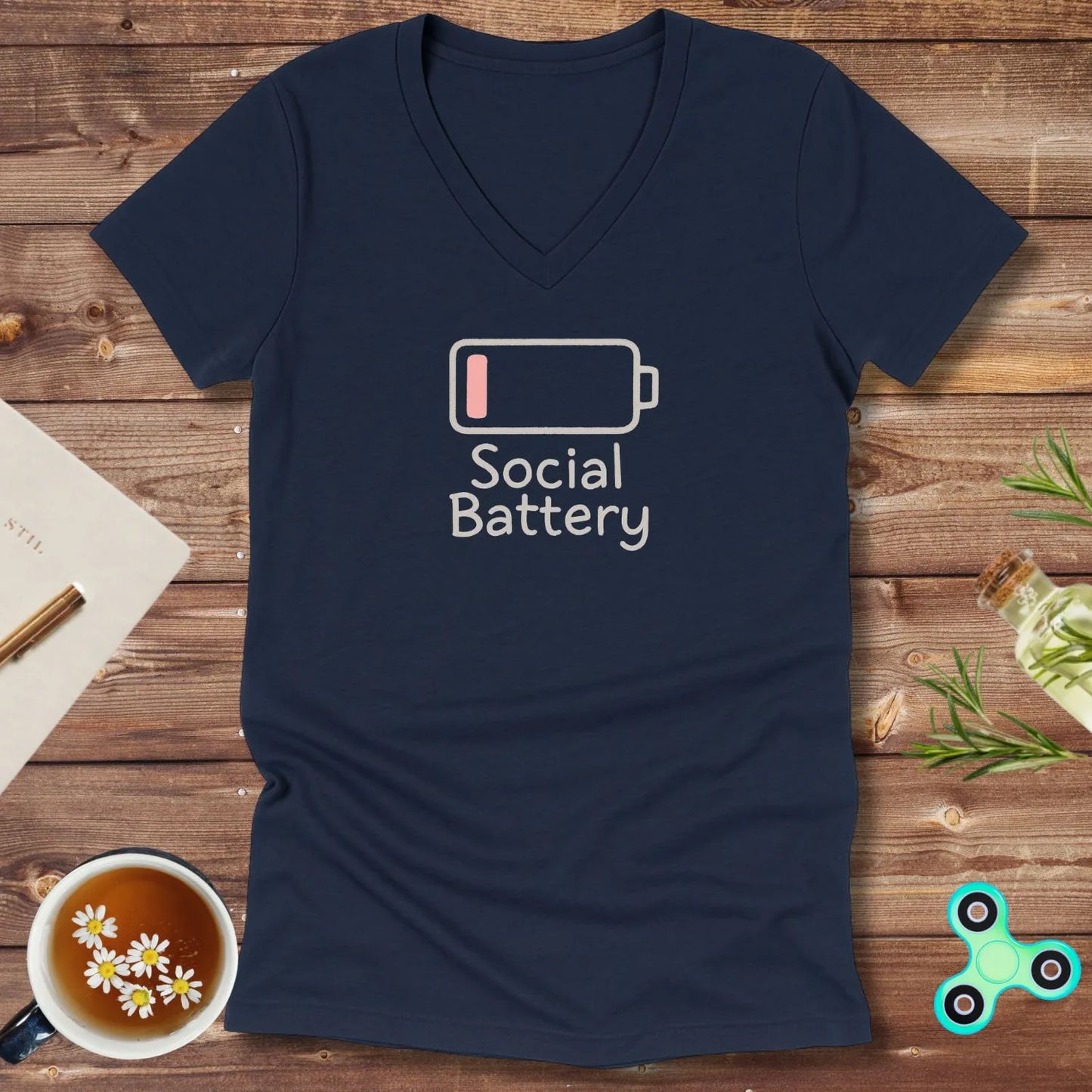 Social Battery Low V-Neck
