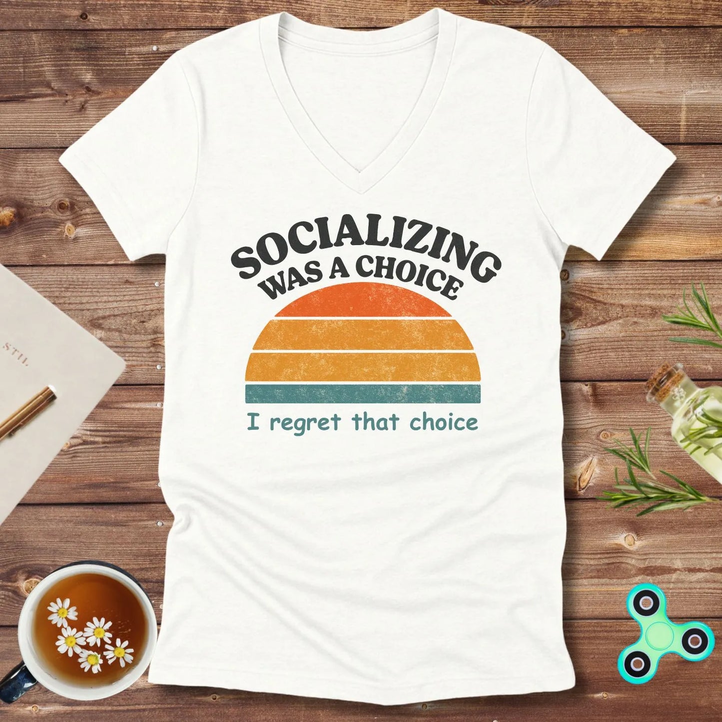Socializing Was a Choice V-Neck