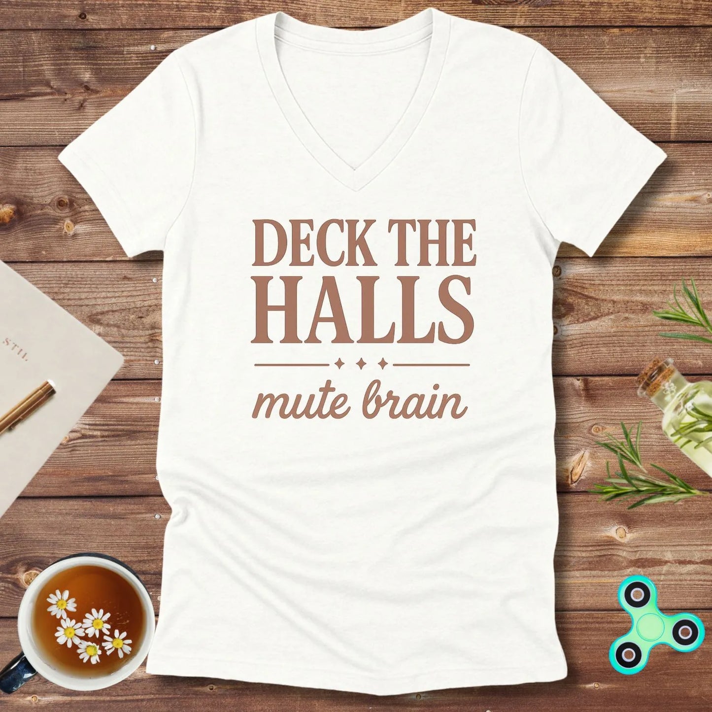 Deck the Halls Mute Brain V-Neck