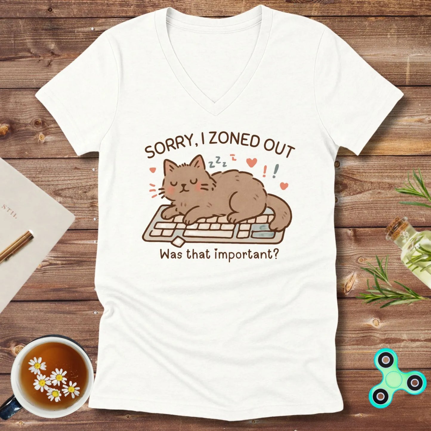 Sorry I Zoned Out V-Neck