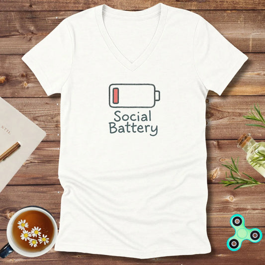 Social Battery Low V-Neck