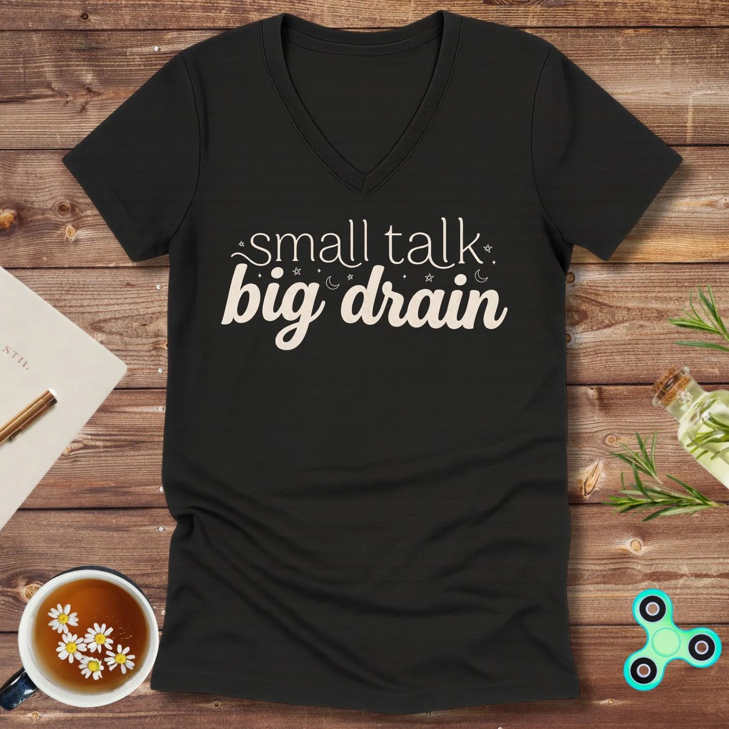 Small Talk Big Drain V-Neck