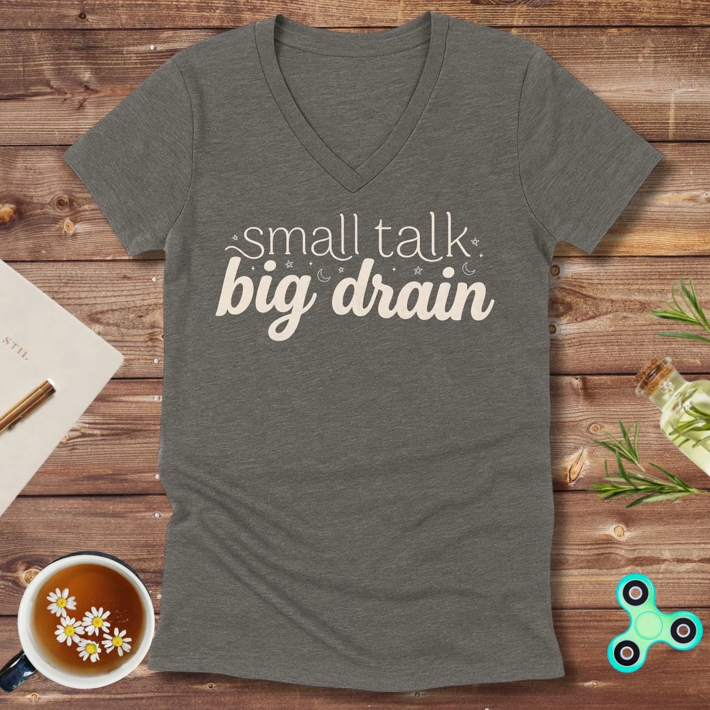 Small Talk Big Drain V-Neck