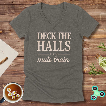 Deck the Halls Mute Brain V-Neck