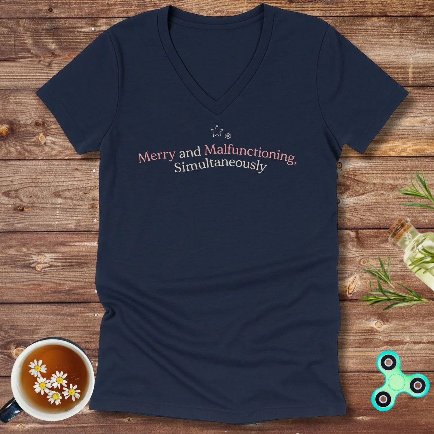 Merry and Malfunctioning V-Neck