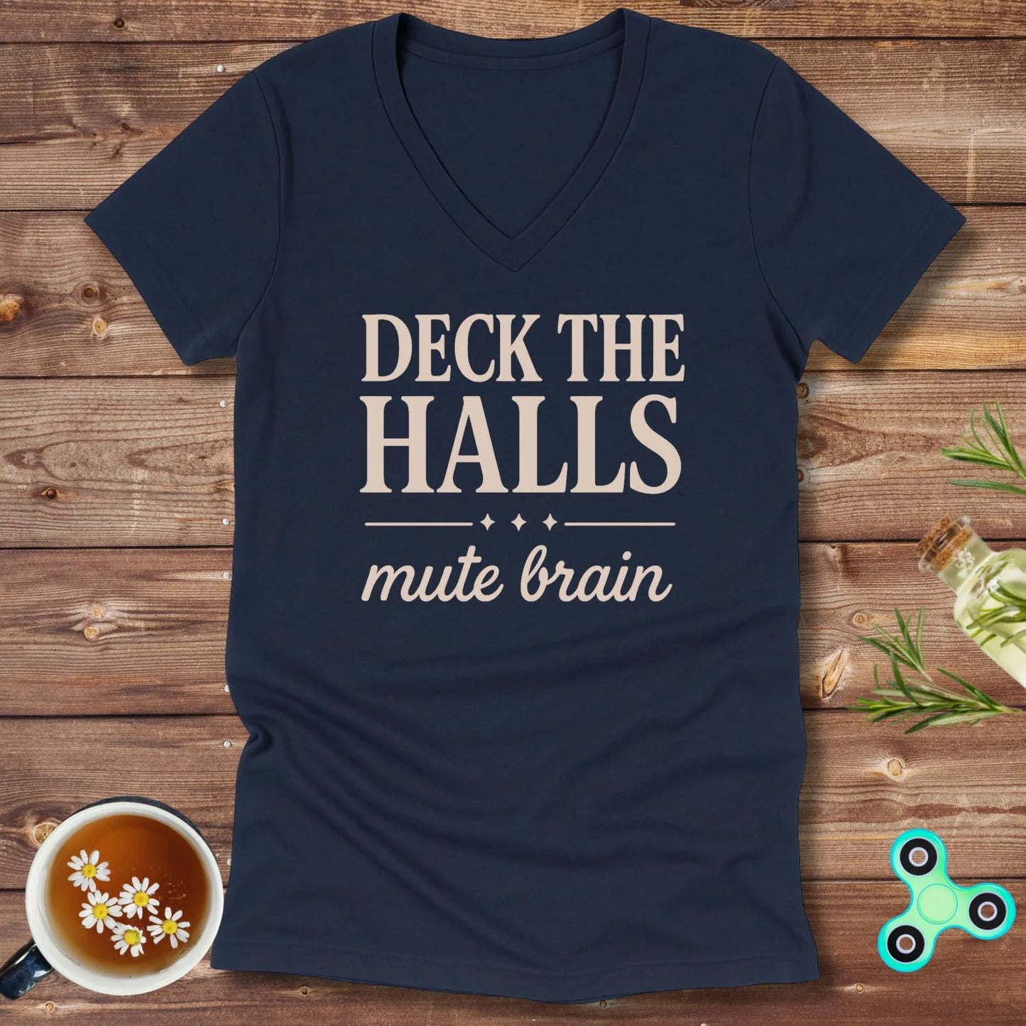 Deck the Halls Mute Brain V-Neck