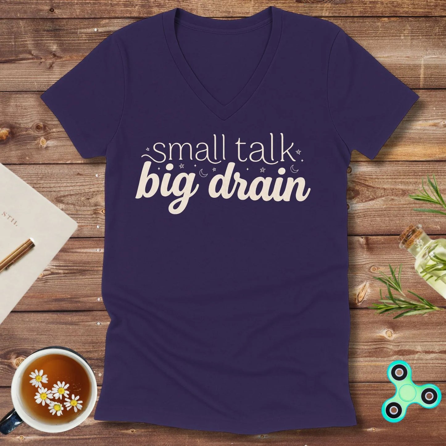 Small Talk Big Drain V-Neck