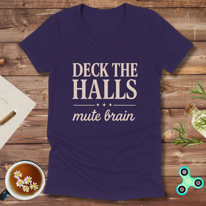Deck the Halls Mute Brain V-Neck